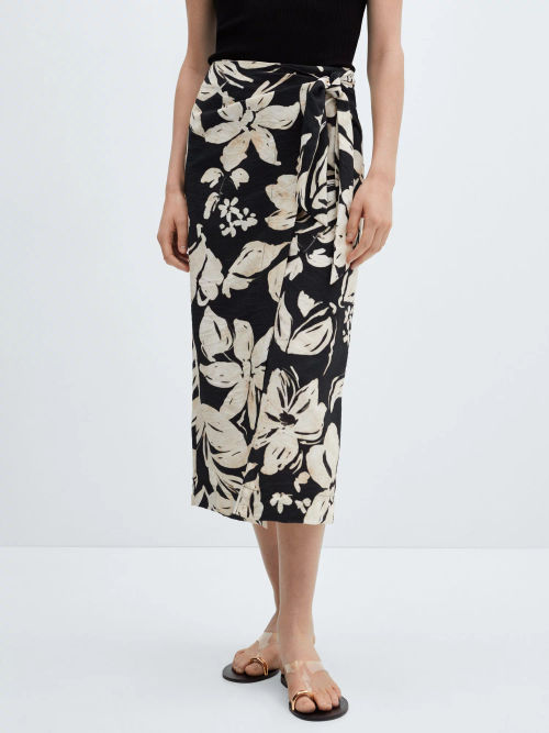 Mango Pareo Floral Wrap Midi...