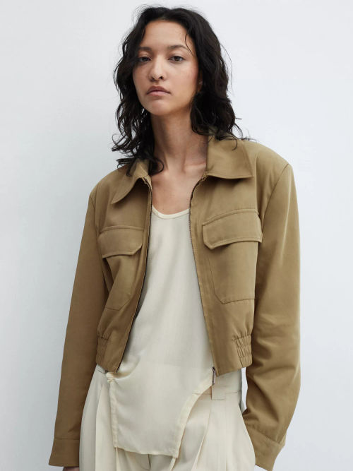 Mango Insect Cropped Jacket