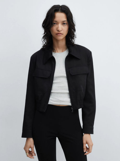 Mango Insect Cropped Jacket