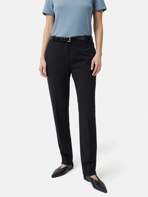 Jigsaw Crosshatch Palmer Tailored Trousers, Navy