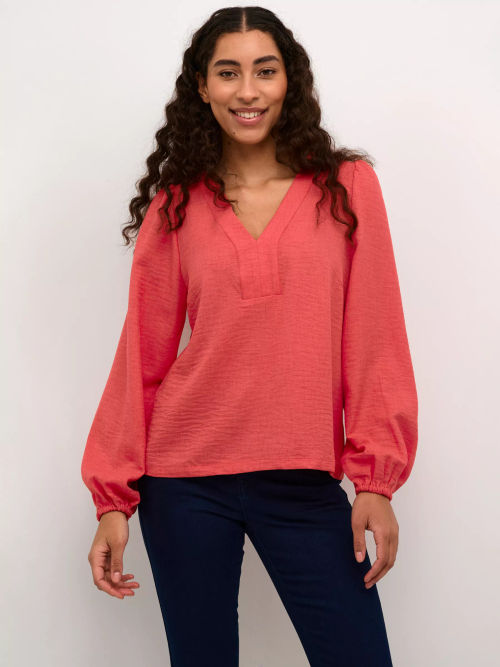 KAFFE Elise V-Neck Blouse