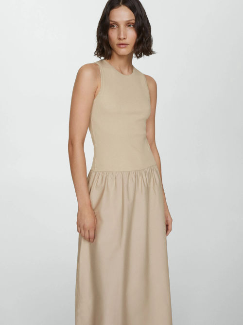 Mango Valvi Ribbed Top Maxi...