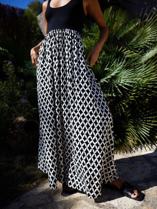 Ro&Zo Geometric Print Maxi...