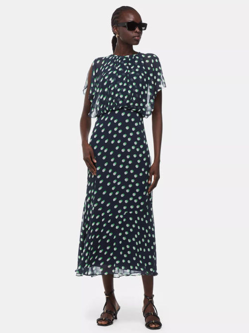 Whistles Moon Spot Print Midi...