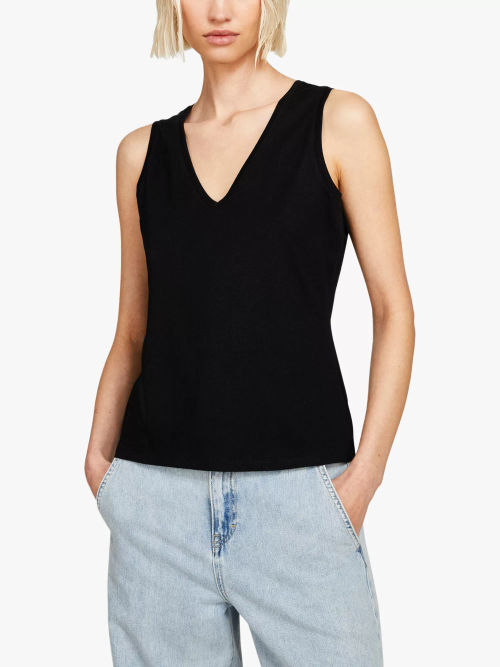 SISLEY Cotton V-Neck Tank Top