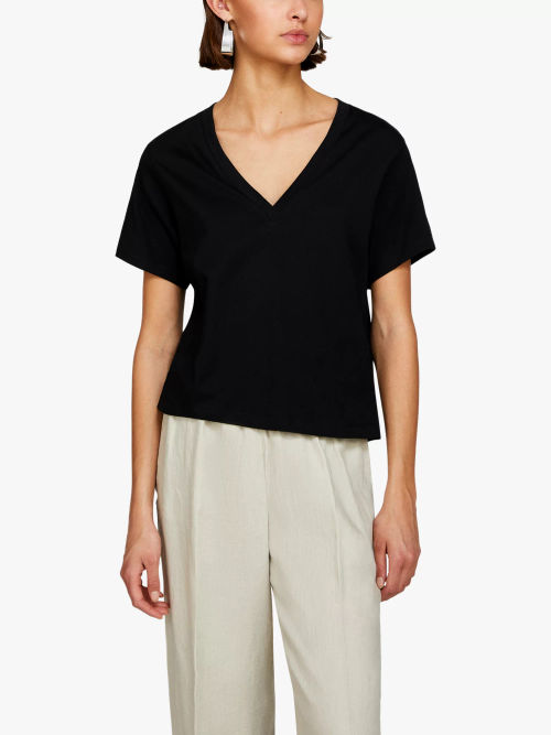 SISLEY Short Sleeve V-Neck...