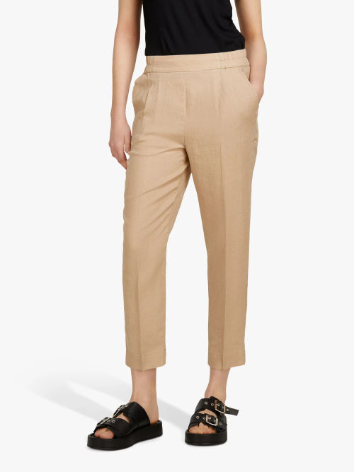 SISLEY Cropped Linen Slim Leg...