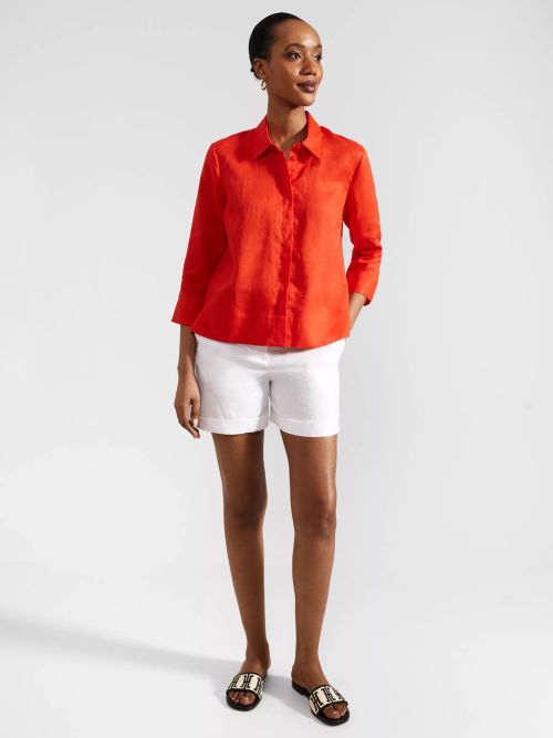 Hobbs Nita Cropped Linen Shirt