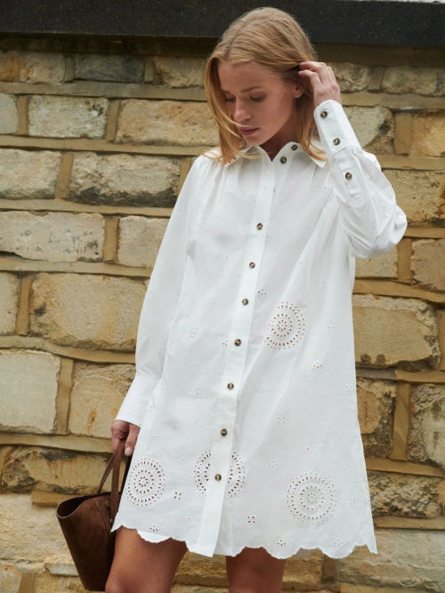 Ro&Zo Laser Cut Hem Shirt...