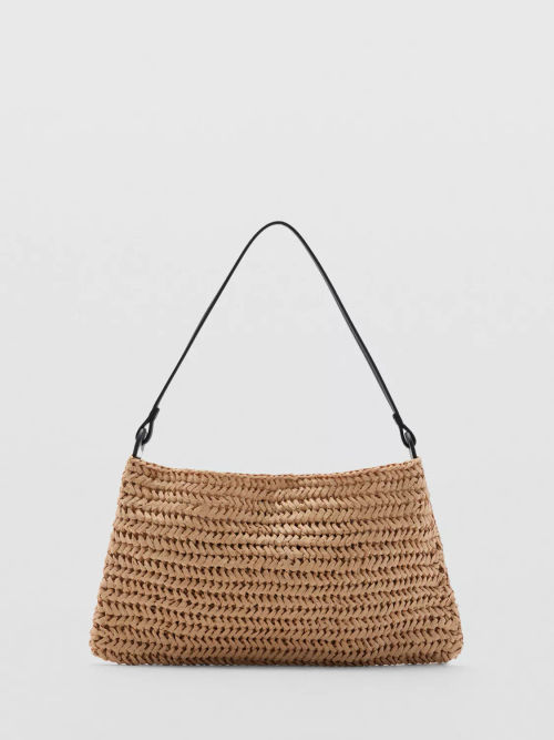 Mango Amelia Straw Bag, Light...