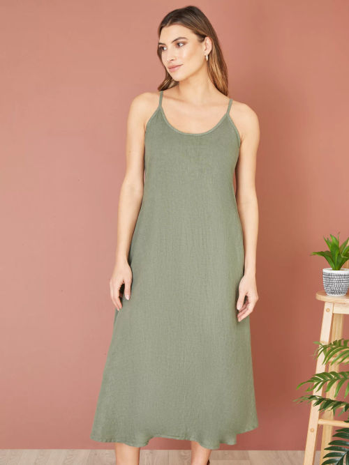 Yumi Relaxed Midi Linen Dress