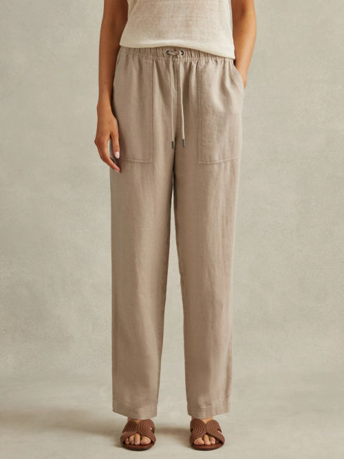 Reiss Romie Linen Drawstring Waist Trousers