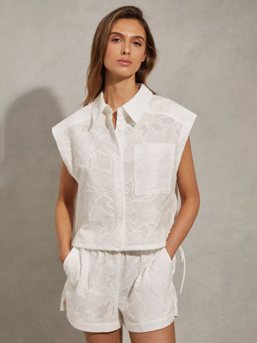 Reiss Nia Embroidered Cotton...