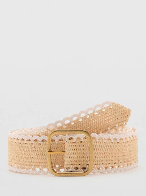 Mango Ondas Belt, Light Beige