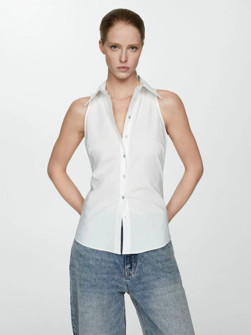 Mango Paula Sleeveless Shirt,...