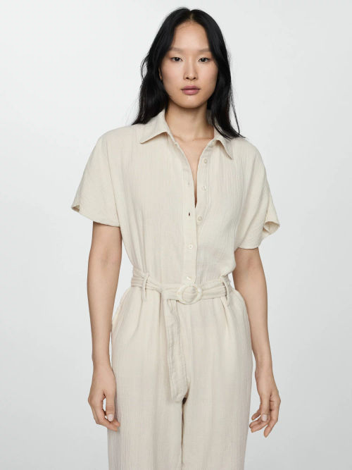 Mango Bambie Jumpsuit, Light Beige