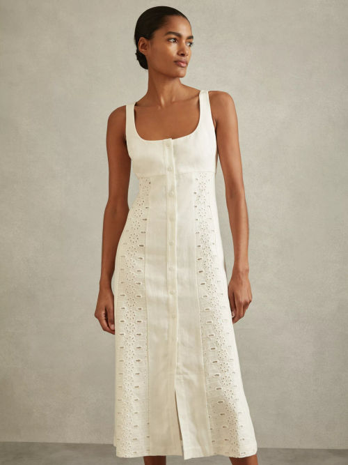 Reiss Clarice Broderie Linen...