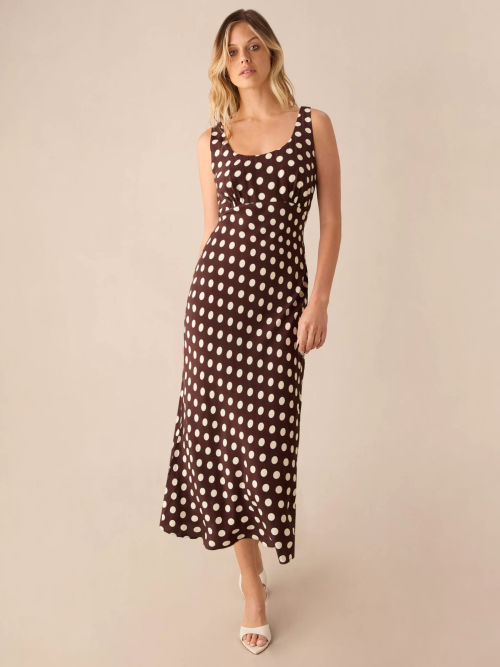 Ro&Zo Polka Dot Print Midi...