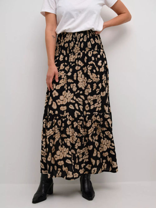 KAFFE Smocked Maxi Skirt,...