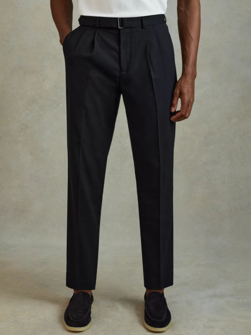 Reiss Pin Belted Cropped Trousers