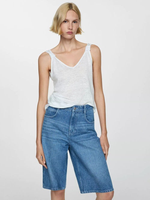 Mango Lina Linen Top