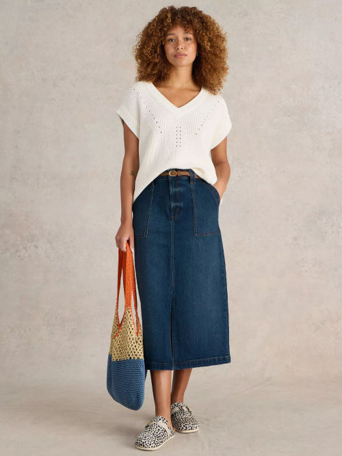 White Stufff Maren Denim Midi...