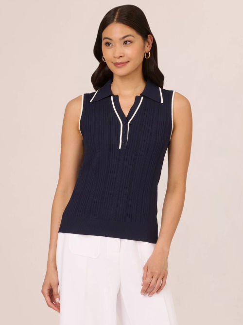 Adrianna Papell Rib Polo Knit...