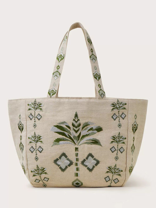 Monsoon Palm Canvas Tote Bag,...