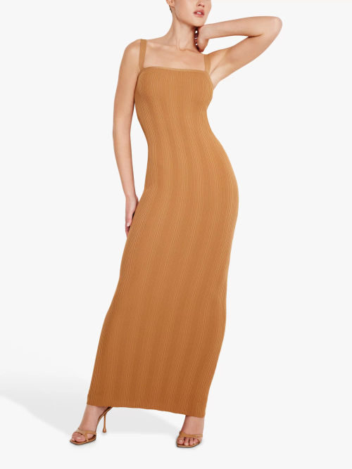 Good American Ribbed Knit Maxi Dress, Canyon