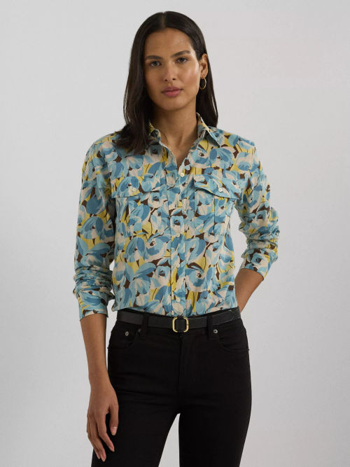 Lauren Ralph Lauren Courtenay Floral Shirt, Cream/Multi