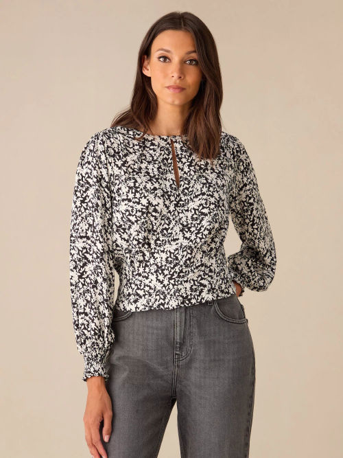 Ro&Zo Monochrome Floral Top,...