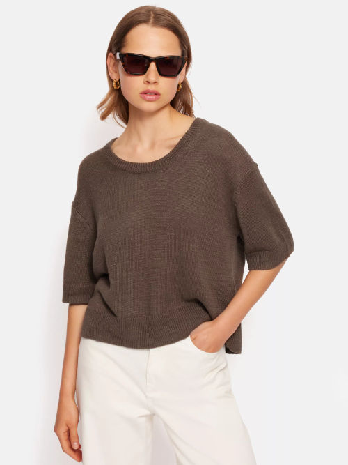 Jigsaw U-Neck Linen Top