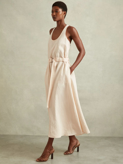 Reiss Tayah Ruched Waist Maxi...