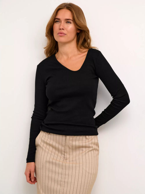 KAFFE Carna Asymmetric V-Neck...