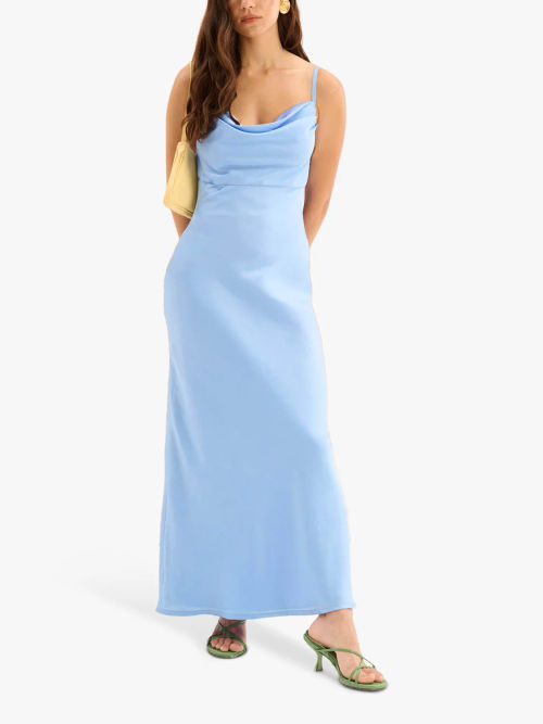 OMNES Belle Satin Dress, Blue