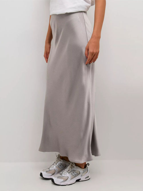 KAFFE Lotte Satin Skirt, Grey