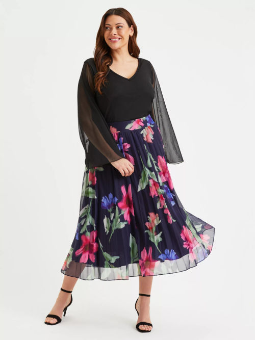 Scarlett & Jo Print Pleated...