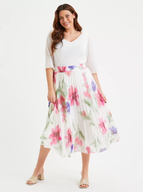 Scarlett & Jo Floral Pleated...