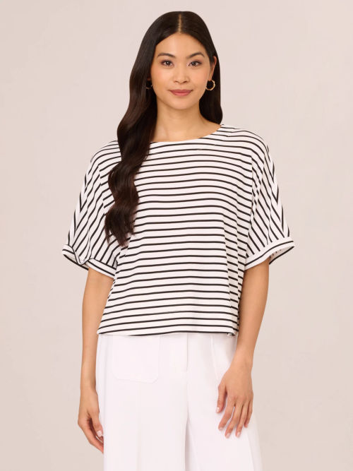 Adrianna Papell Stripe Button...