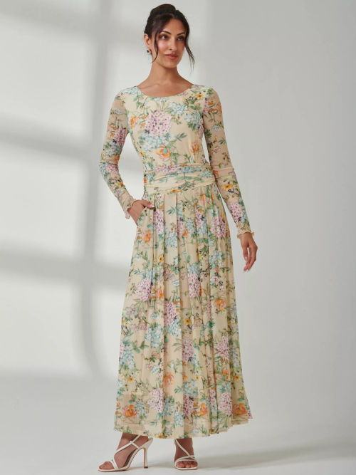 Jolie Moi Floral Mesh Maxi...