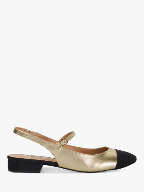 Dune Hayes Leather Round Slingback Shoes