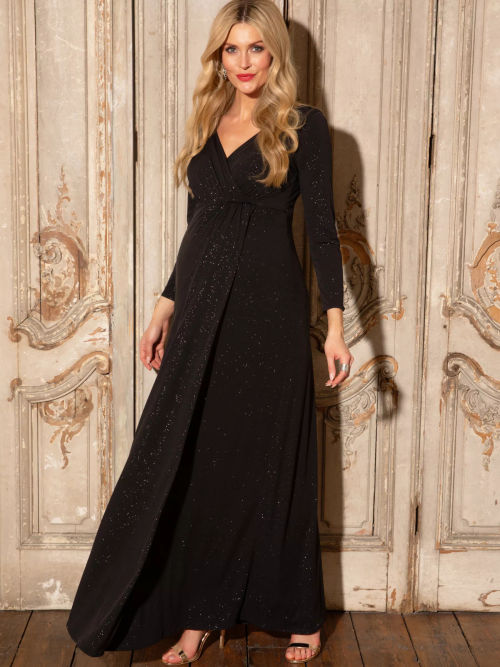 Tiffany Rose Isabella Glitter Maxi Dress, Black