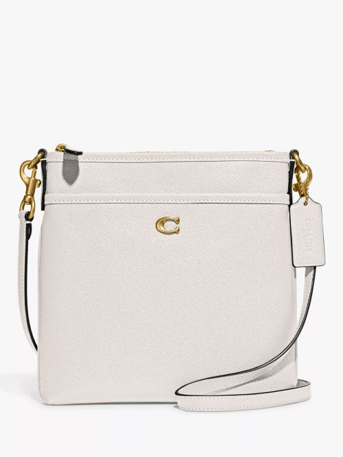 Coach Wyn Leather Cross Body Bag, Chalk at John Lewis & Partners