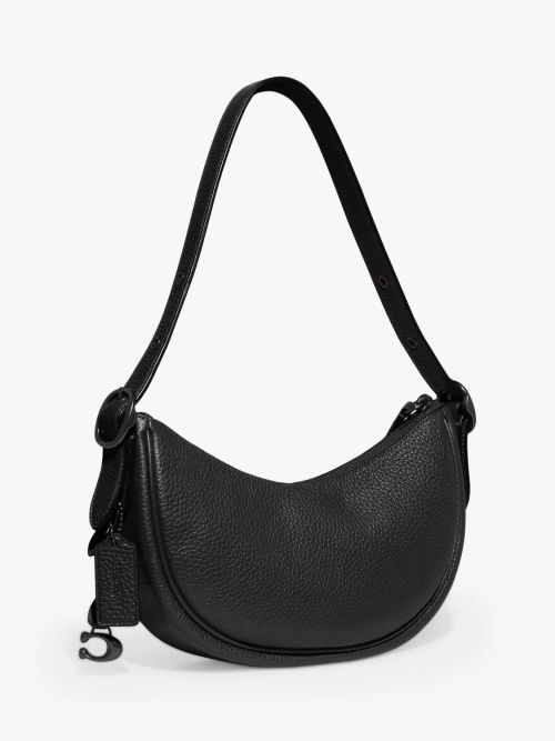 Coach Tabby 20 Leather Shoulder Bag, Black at John Lewis & Partners