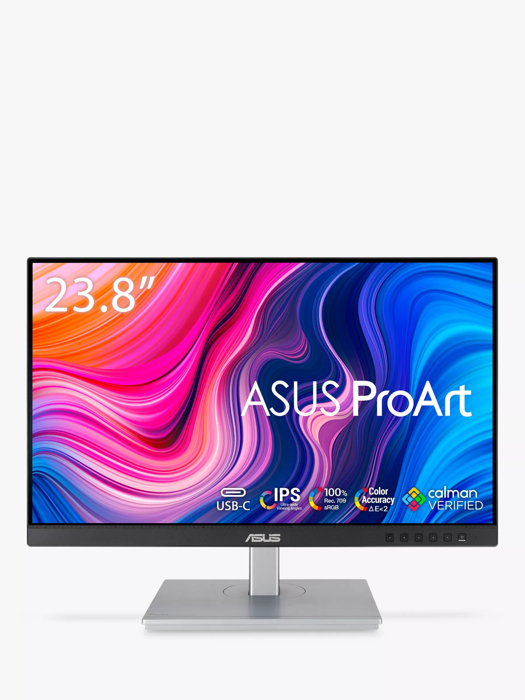 ASUS PA247CV ProArt Full HD Monitor, 24”, Black/Silver | £219.00