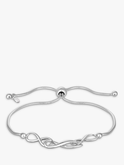 Simply Silver Open Heart Toggle Bracelet, Silver at John Lewis & Partners