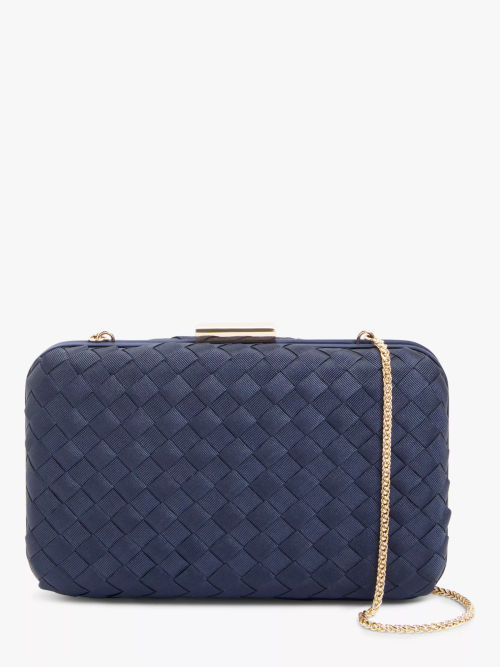 John Lewis Weaved Clutch Bag, Navy