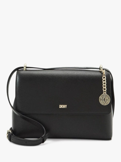 Coach Cary Leather Cross Body Bag, Black/Gold at John Lewis & Partners