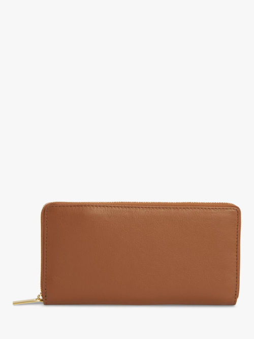 Coach Slim Leather Card Case, Black at John Lewis & Partners