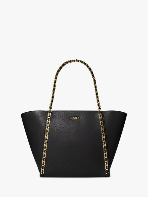 Michael Kors Greenwich Leather Shoulder Bag, Black at John Lewis & Partners